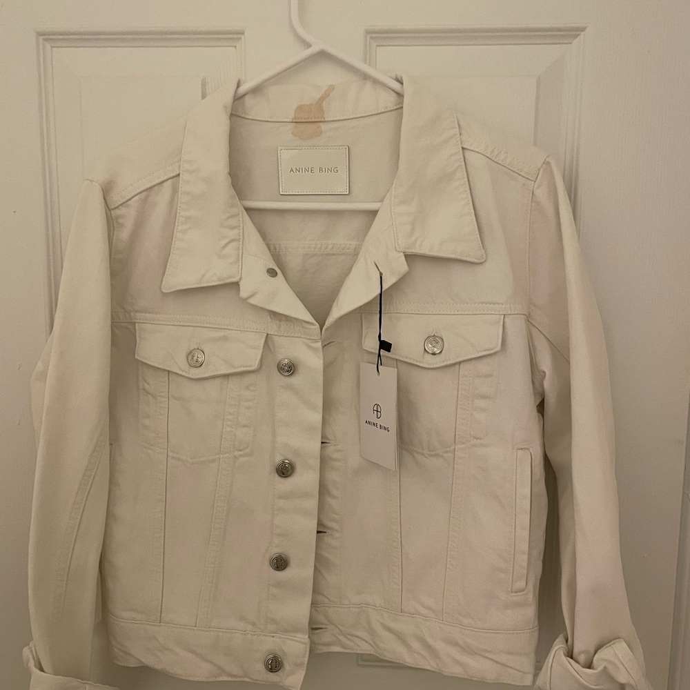 Anine Bing white denim jacket